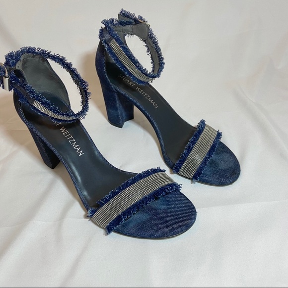 Stuart Weitzman Denim Chaingang Sandals - Picture 5 of 15